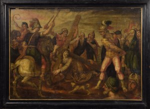 Painter unspecified, Central European, 1st half of 17th century, Fall of Christ under the Cross