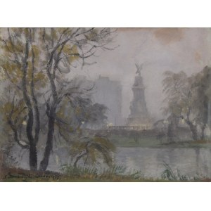 Stefan DOMARADZKI (1897-1983), Motyw londyński - Victoria Memorial przed Buckingham Palace, 1937