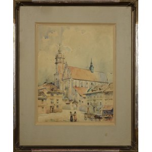 Stanisław TONDOS (1854-1917), Widok na kościół Bożego Ciała w Krakowie