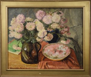 Alicja JASIEWICZ-WALCZAK (1905-1964), Still Life with Flowers in a Vase / Forest Landscape - double-sided painting