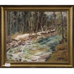 Alicja JASIEWICZ-WALCZAK (1905-1964), Martwa natura z kwiatami w wazonie / Pejzaż leśny - obraz dwustronny