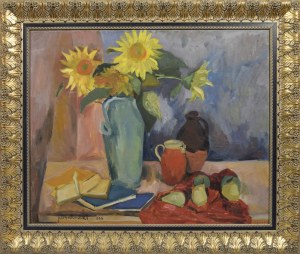 Jan HRYNKOWSKI (1891-1971), Still life with flowers and fruit, 1936