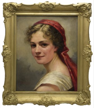 Helmut PHILIPP (1857-?), Girl in a red shawl, 1905