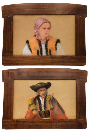 Juliusz MAKAREWICZ (1854-1936), Pair of paintings with a highlander and a highlander woman
