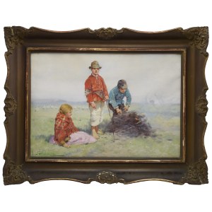 Adam SETKOWICZ (1876-1945), Gęsiarka i pastuszkowie