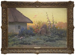 Eugeniusz WRZESZCZ (1851-1917), Mallows in a country garden