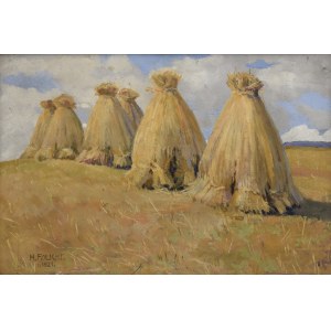 Henryk POLICHT (1888-1967), Pejzaż ze stogami, 1921