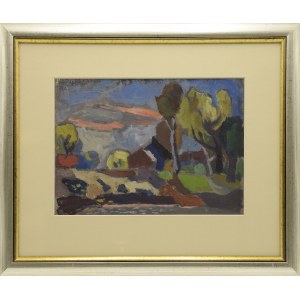 Kazimierz PODSADECKI (1904-1970), Pejzaż o zachodzie słońca, 1953