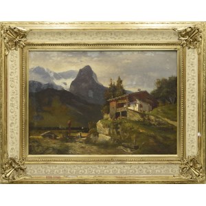 Walery BROCHOCKI (1847-1923), Pejzaż alpejski, 1870