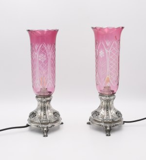 Edmond TÉTARD (active 1880-1903), Pair of lamps (electrified)