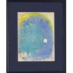 Marc Chagall (1887 Łoźno k. Witebska - 1985 Saint-Paul-de-Vence), Matka z dzieckiem przed Notre-Dame, z cyklu Wizja Paryża, 1952