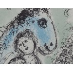 Marc Chagall (1887 Łoźno k. Witebska - 1985 Saint-Paul-de-Vence), Para z Niebieskim Koniem, 1982
