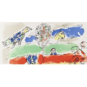 Marc Chagall (1887 Łoźno k. Witebska - 1985 Saint-Paul-de-Vence), Zielona rzeka, 1974