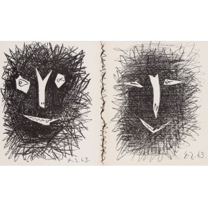 Pablo Picasso (1881 Málaga - 1973 Mougins), Deux Masque (Two Masks), 1964.
