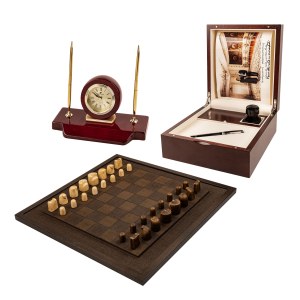 Artist Unrecognized, Chess, clock and pen, 20th century.