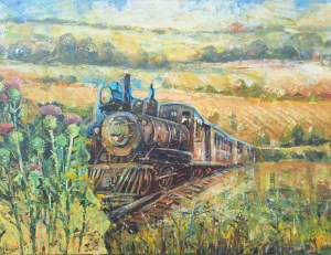 Dariusz Piekut, Landscape with Locomotive, 2025