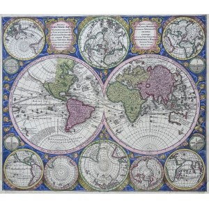 Mapa Świata Diversi Globi Terr-Aquei Matthäus Seutter 1730