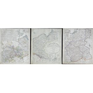 Mapa Królestwa Polskiego i Wolnego Miasta Kraków Königreich Polen und Freistaat Krakau... Streit
