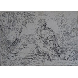 Święta Rodzina, Odpoczynek podczas ucieczki do Egiptu, Simone Cantarini 1640