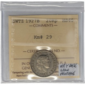 Switzerland 1927B 20 Rappen