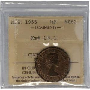 New Zealand 1955 1/2 Penny