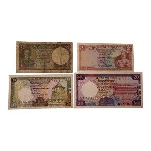 Asia Mixed Banknote Lot (4 Pieces) Ceylon.. Banknotes