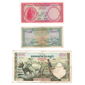 Cambodia 1958-70 Banctotes (3 Pieces) Banknotes