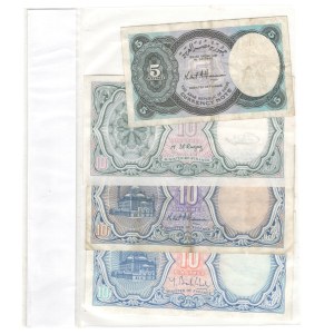 Egypte 10/10/10 &amp; 5 Piastres Lot (4 Pièces) Billets de banque