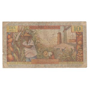French Antilles 1964 10 Francs Banknote