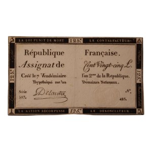 France 1793 125 Livres Banknote