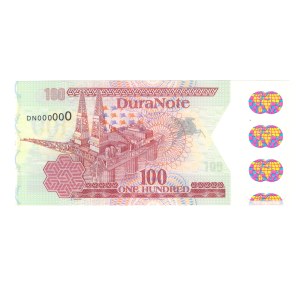 Canada DuraNote 100 Hundred Polymer Test Banknote