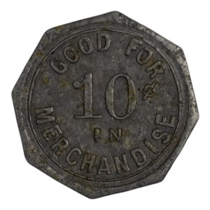 Canada Petrolia Ontario 10 Cent WM. B. Jackson Billiard Parlor Merchant Token 800-G-D