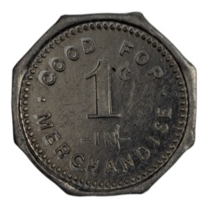 Canada Cannington Ontario Hugh Wilson Department Store 1 Cent Merchant Token 176-B-F