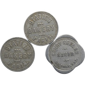 Canada Paris &amp; Mildmay Ontario Station &amp; Henry Keelan Bakery Tokens (3 Pièces)