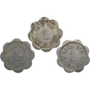 Canada London Ontario R. Willis 1 Loaf of Bread Merchant Tokens (3 Pieces)