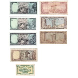 Lebanon 1948-88 Banknote Lot (8 Pieces)