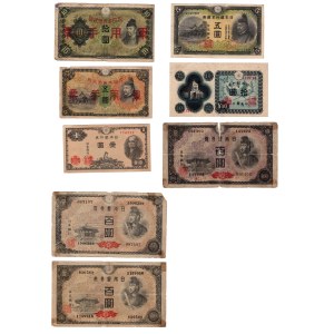Japonsko 1930-46 Bankovky (8 kusov)