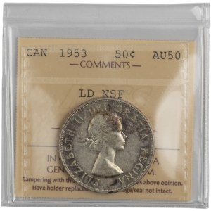 Canada 1953 50 Cent LD NSF