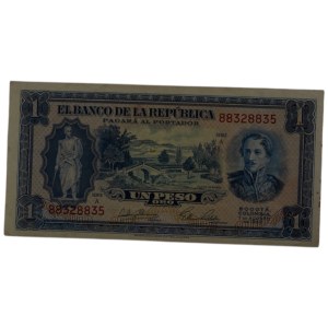 Colombia 1953 Banconota da 1 Peso