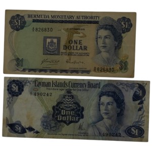 Mixed World Bermuda & Caiman Islands 1979 Banknotes ( 2 Pieces)