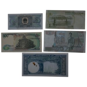 Mixed World China , Thailand , Laos Banknotes (5 Pieces)