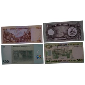 Gemischte Welt Guinee-Bissau , Ruanda, Burma, Kongo Banknoten (4 Stück)