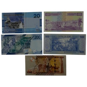 Mixed World Guinee-Bissau , Kenya, Gambia, Uganda Burundi Banknotes (5 Pieces)