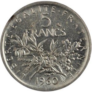 France 1960 Silver 5 Francs