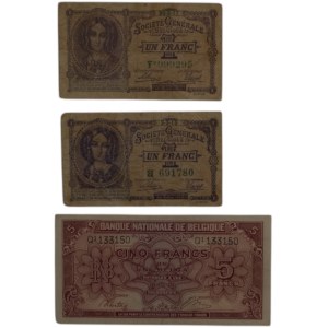 Belgium 1915-44 Banknote (3 Pieces)