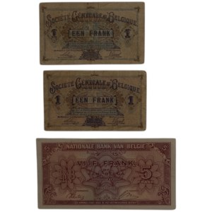 Belgium 1915-44 Banknote (3 Pieces)