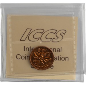 Canada 1957 1 Cent Hanging 7