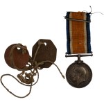 Canada WWI British War Medal and Dog Tags - 91st Battalion