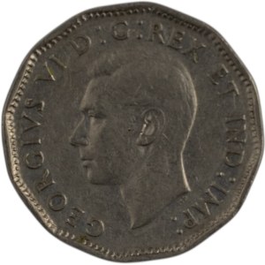 Canada 1947 5 Cents Dot