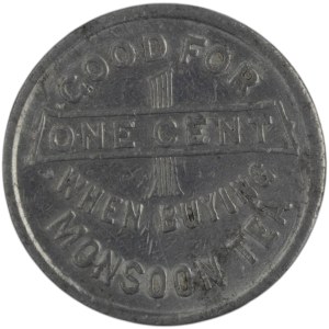 Canada Toronto Ontario 1 Cent Monsoon Tea Merchant Token
